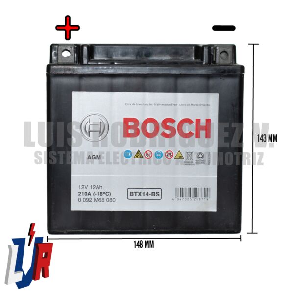 Batería de Moto Bosch 12V 12AH